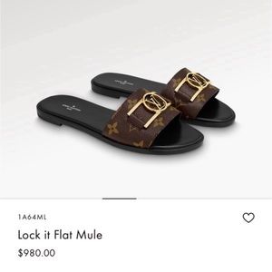 Louis Vuitton Lock It Flat Mule Size 37